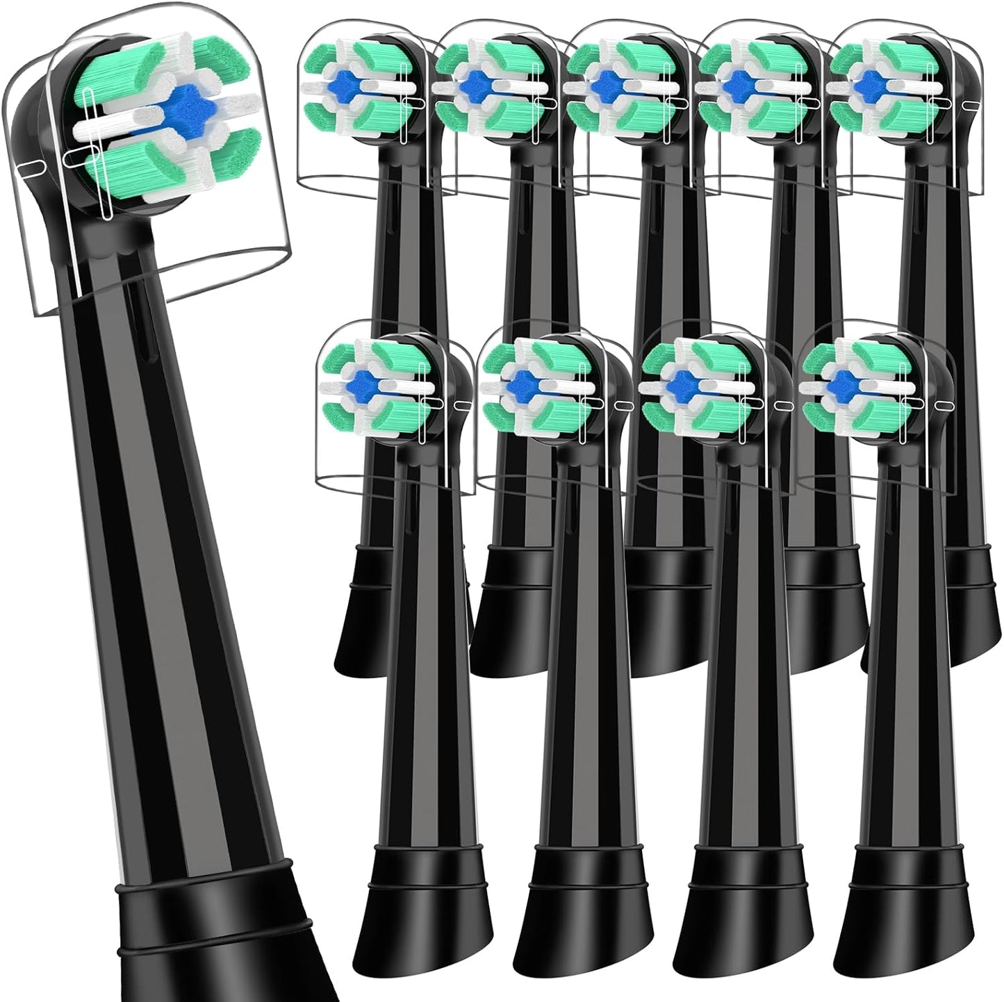 10 Pcs IO Replacement Heads Compatible with Oral B IO 2/3/4/5/6/7/8/9/10 Series Electric Toothbrush, Brush Heads Compatible with Oral B IO for Teeth Cleaning and Gum Protection (Black)