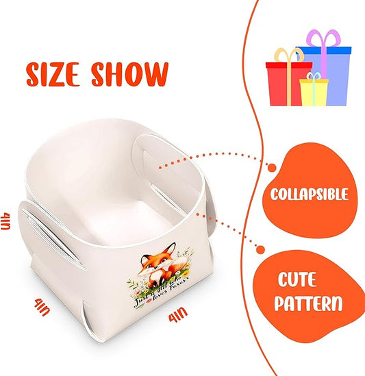 Fox Makeup Brush Holder, Decorative Desk Organizer for Jewelry Pen Pencil Glasses Storage, Fox Lovers Themed Gifts Stuff For Girls Teens Kids Women!