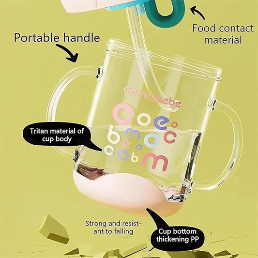 Drinking Cup With Whale Squirt, Cute Whale Cup Water Bottle, Whales Spray Sippy Cups, Leak Proof Weighted Straw Cups for kids (350ml/Yellow)