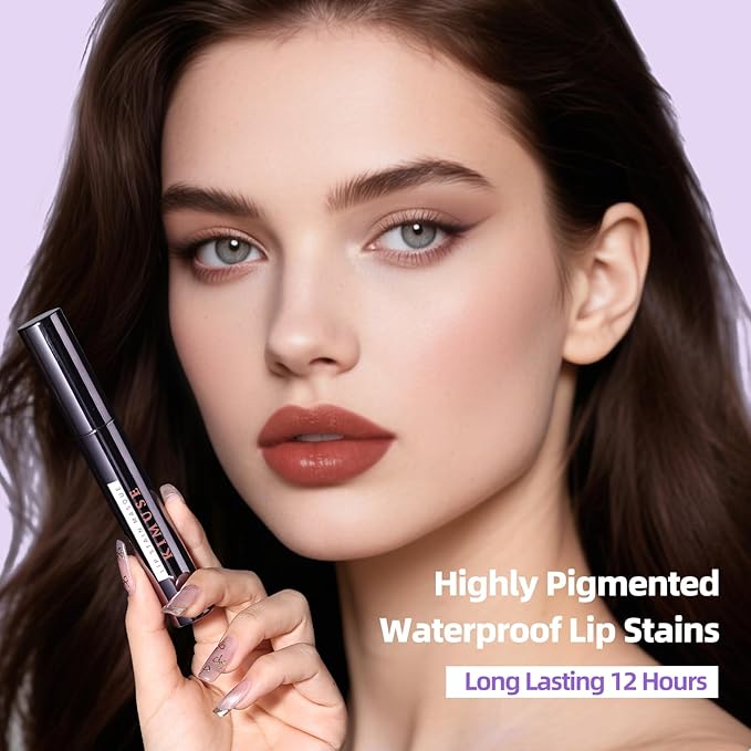 KIMUSE 5 Colors Lip Stain Masque - Long-Lasting Waterproof Lip Tint, Smudge-Proof Matte Lip Stains for All-Day Wear, Transfer-Resistant Lip Makeup