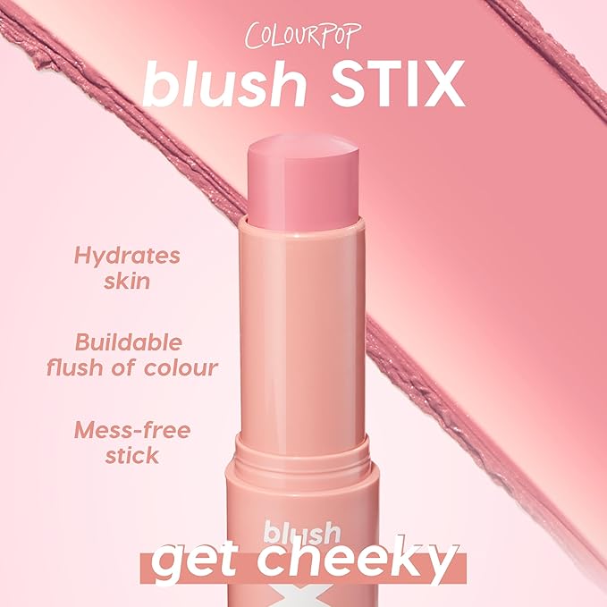 ColourPop Blush Stix - Cream Blush Stick with a Blendable, Hydrating Formula and Natural, Skin-Like Finish - Glowy Summer Makeup for Cheeks, Eyes & Lips - 25/8 (0.28 oz)
