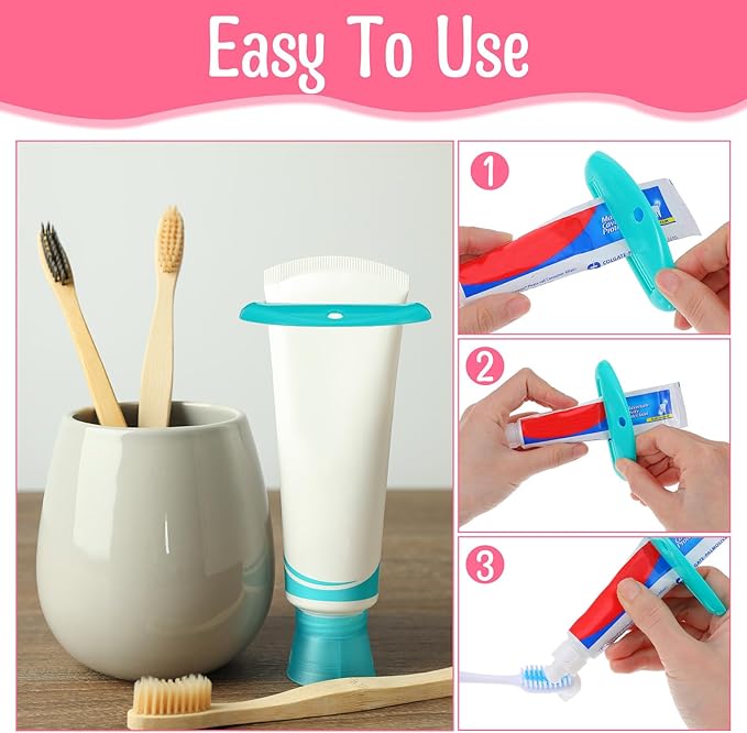 8 Pcs Toothpaste Squeezer Plastic Toothpaste Tube Squeezer Holder Clip Roller Tool for Bathroom Saving Facial Cleanser Creams Paint (Colorful)
