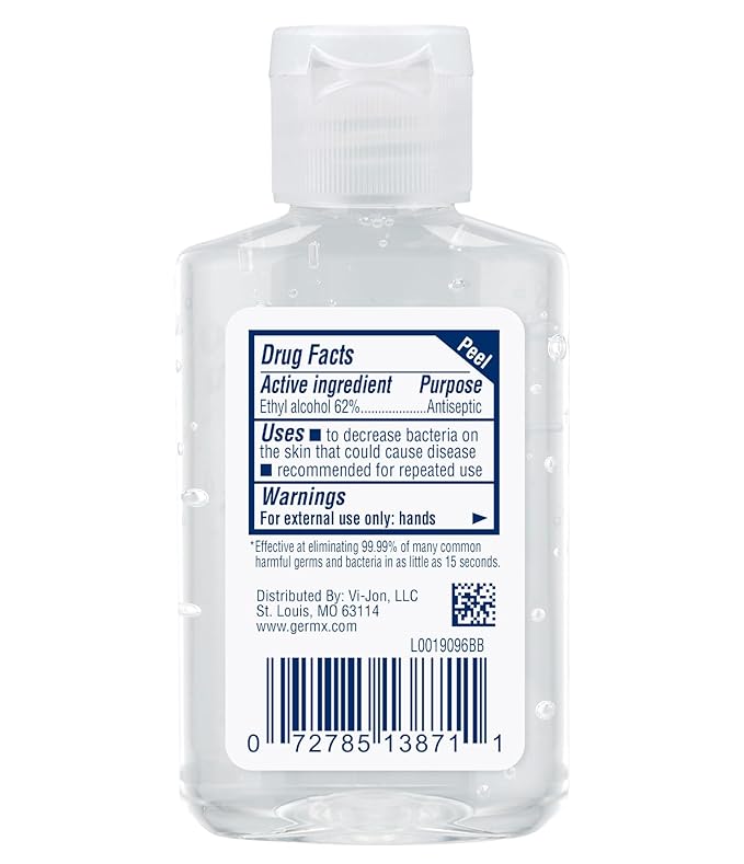 Germ-X Original Hand Sanitizer, 2 Fl Oz (Pack of 6), Less Drying Moisturizing Gel with Vitamin E, No Rinse Formula, Display Pack, Mini Travel Size for On-The-Go