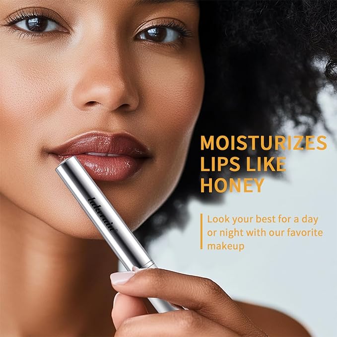 Honey Lipstick Tinted Lip Balm - Sheer Hydrating Lipstick for All Skin Tones - Moisturizing Lip Color, Nourishing Lip Balm with a Hint of Natural Black Cherry Tint
