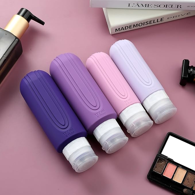 16 Pack Travel Bottles for Toiletries, Oversize 6oz Silicone Travel Containers, Leak Proof Refillable Liquid Shampoo And Conditioner Travel Essentials