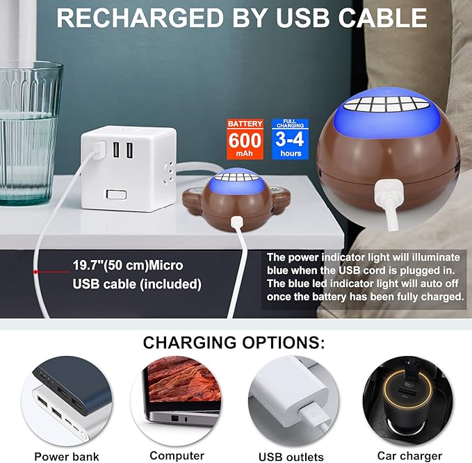 Musical Timer for Kids, Rechargeable Battery 2 Minute Toothbrush Timer and 20 Seconds Bathroom Hand Wash Timers with LED Color Light, 3 Volume Options Musical Timers for Children