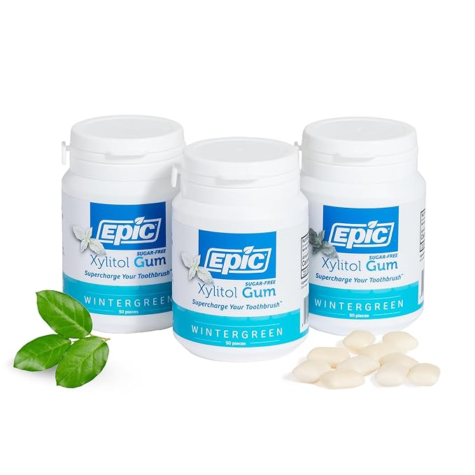 Epic Dental Sugar Free Oral Care Set – 150-Piece Wintergreen Gum, 275 Peppermint Mints, 2 Tubes Spearmint Fluoride Toothpaste – Aspartame Free, Dentist Approved, Helps with Dry Mouth & Cavity Care