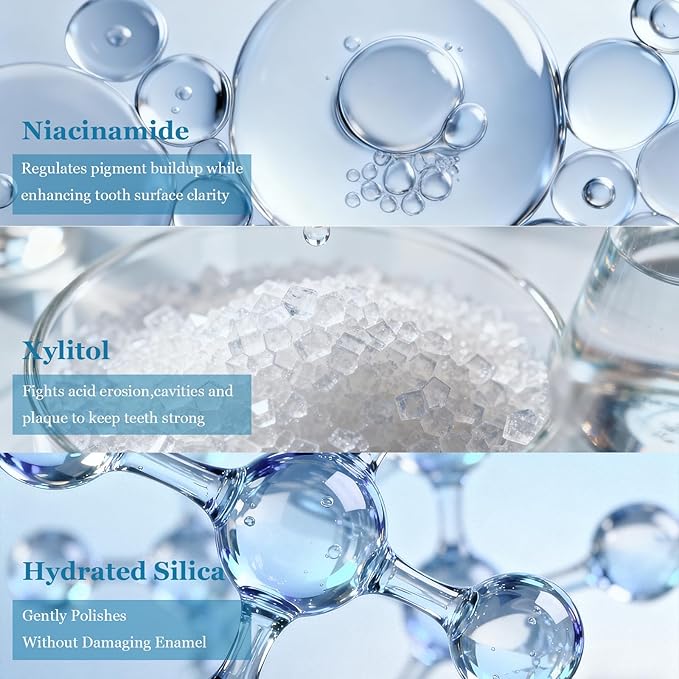 BodyAccel Niacinamide Toothpaste – Whitening & Fluoride-Free, Fresh Breath & Healthy Gums, Removes Surface Stains, Natural Peach Flavor (1 Pack)