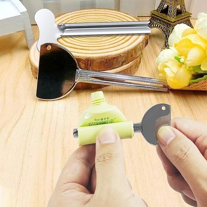 4 Pcs Toothpaste Tube Squeezer,Keys Metal Roller Hair Dye Dispenser Tool, Stainless Steel Toothpaste Squeezers,Metal Tube Key Squeezers Tooth Paste Squeezer for Bathroom Cosmetic Paint Hand Cream