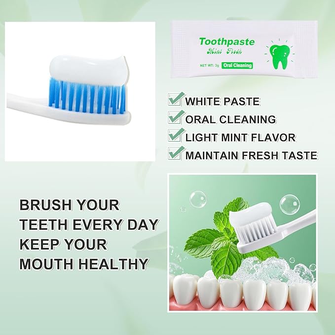 Too Small Bulk Travel Size Toothpaste Pack of 30,0.105 oz Extra Small Toothpaste Travel Size Bulk Mint Mini Disposable Toothpaste for Hotel,Guests,Homeless,Charity(Only Good for Single Use)
