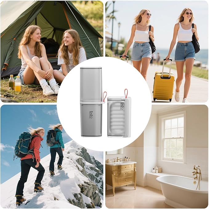VITVITI Travel Soap Case Container, Portable Toothbrush Travel Case Dish Tray, 7.88 Inch Toothpaste Traveling Toothbrush Holder Set with Cover for Trip/Bathroom/Camping, Clear Gray