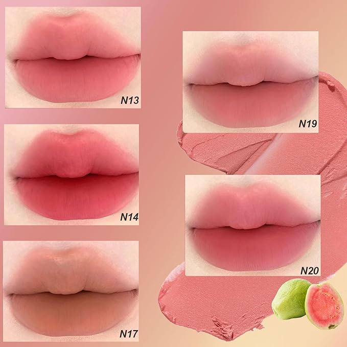 Cushion Lip Powder Cream, Matte Lip Cream - Long-Lasting & Smooth Skin, Non-Drying, Moisturizing Non-Fading Lipstick, CreaM Velvet Finish, Lightweight (D11 Orange)