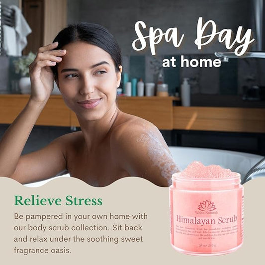 Pink Himalayan Salt Body Scrub (Pack of 2), Deep Cleansing & Moisturizing scrubber For Women, Exfoliating Scrub for Soft Skincare, Removes Dead Skin Cells, Natural Face, Foot, Hands Exfoliation