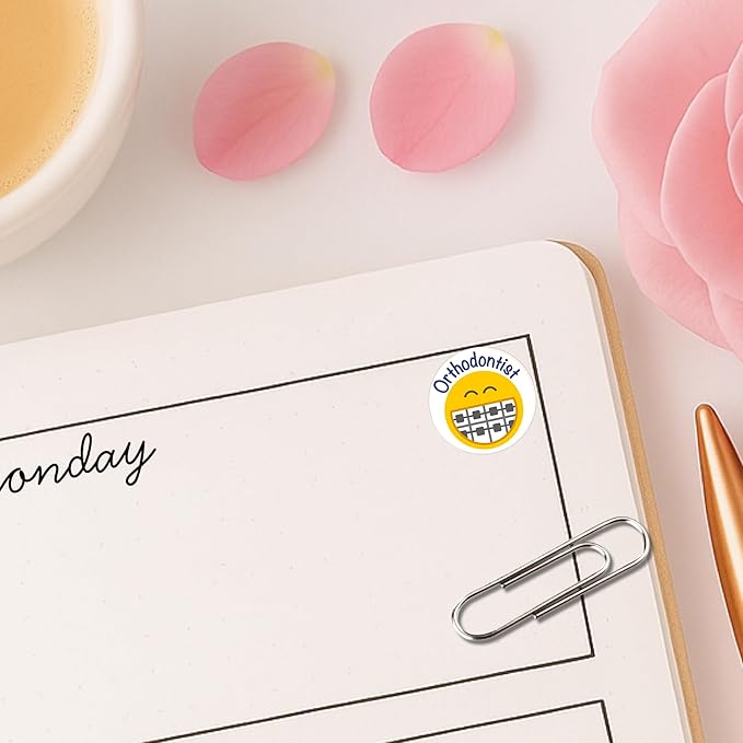 Orthodontist Planner Stickers – 54 Vinyl Labels for Braces Checkups, Dentist Appointments, Health Scheduling, Wellness Tracking, Functional Productivity Bullet Journaling Layouts