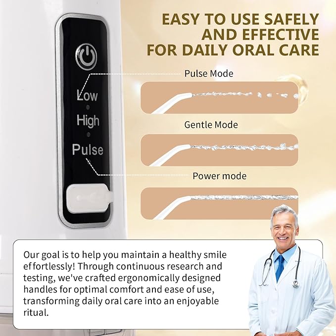 Water flossers for Teeth,irrigator Dental,Water Picks for Teeth Cleaning and flossing,IPX7 Waterproof & USB Rechargeable,3 Pressure Modes, 220ML Tank & 4 Nozzles for Travel