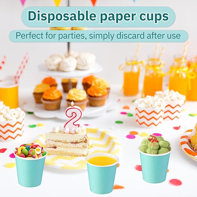 100 Pack 3oz Paper Cups, Paper Coffee Cups, Disposable Hot Cups for Water, Juice, Coffee or Tea, Ideal for Water Coolers, Party, Home and Office, 100 Pcs