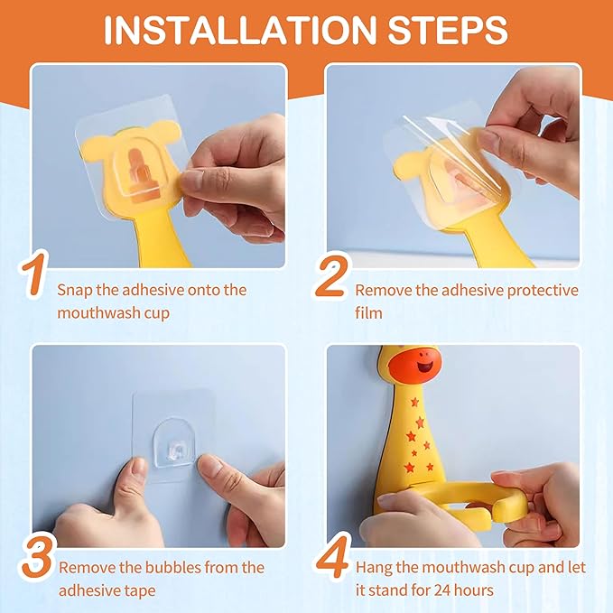 Kids Toothbrushes Holder Animal Tooth Cup Holder Wall Mounted Sucker Toothpaste Storage Set Cute Household Toothpaste Rack Mouthwash Cup Rack for Children,No Punching Shelf Bracket with Cup