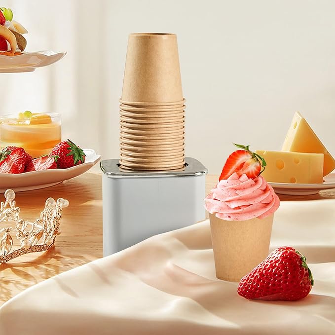 SIUQ 1200 Pack 3 oz Kraft Paper Cups, Disposable Bathroom Cups, Mini Mouthwash Cups, Hot/Cold Beverage Drinking Cup for Gargle Espresso Juice Medicine (Brown)