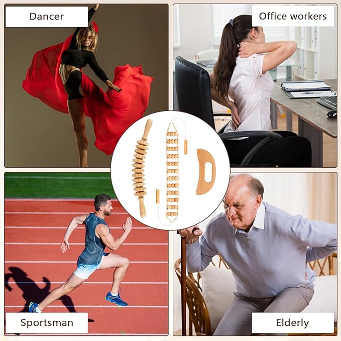 3 in 1 Wood Therapy Massage Tools Maderoterapia Kit Lymphatic Drainage Massager Gua Sha Wooden Massage Tool Body Sculpting Tools for Body Contouring and Shaping, Muscle Pain Relief, Anti-Cellulite