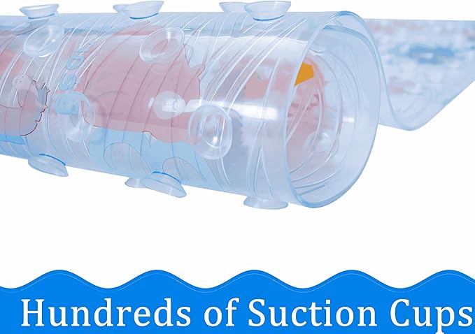 Bath Mats for Tub Kids,Baby Toddler - Large Cartoon Non-Slip Bathroom Bathtub Anti-Slip Shower Mats for Floor 35x15,Machine Washable XL Size Bathroom Mats (Alphabet)