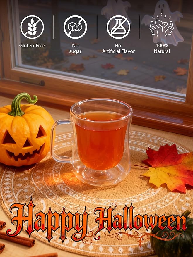 TeeLux Pumpkin Spice Black Tea Bags, Mellow Black Tea with Cinnamon, Cloves, Ginger & Creamy Pumpkin Flavor, Warm & Aromatic, 100 Count