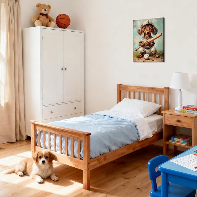 YOUHONG Animal Print Decor Animal Wall Art Dog Poster with Inner Wooden Frame - Lightweight, Sports Poster for Bedroom & Living Room Decoration Ready to Hang (12x15.7 Inches)