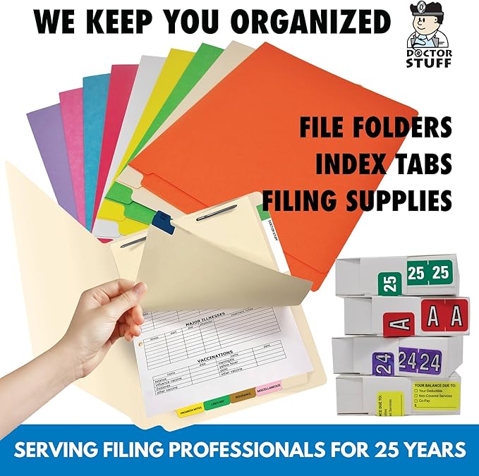 MINI 2024 Year Stickers, Doctor Stuff 2024 Chart Stickers, Light Green Color Coded, Tab 1287 Style, USA Made Year Labels for End Tab File Folders, 500/Roll, 1 Roll, 1/2" x 1-1/8"