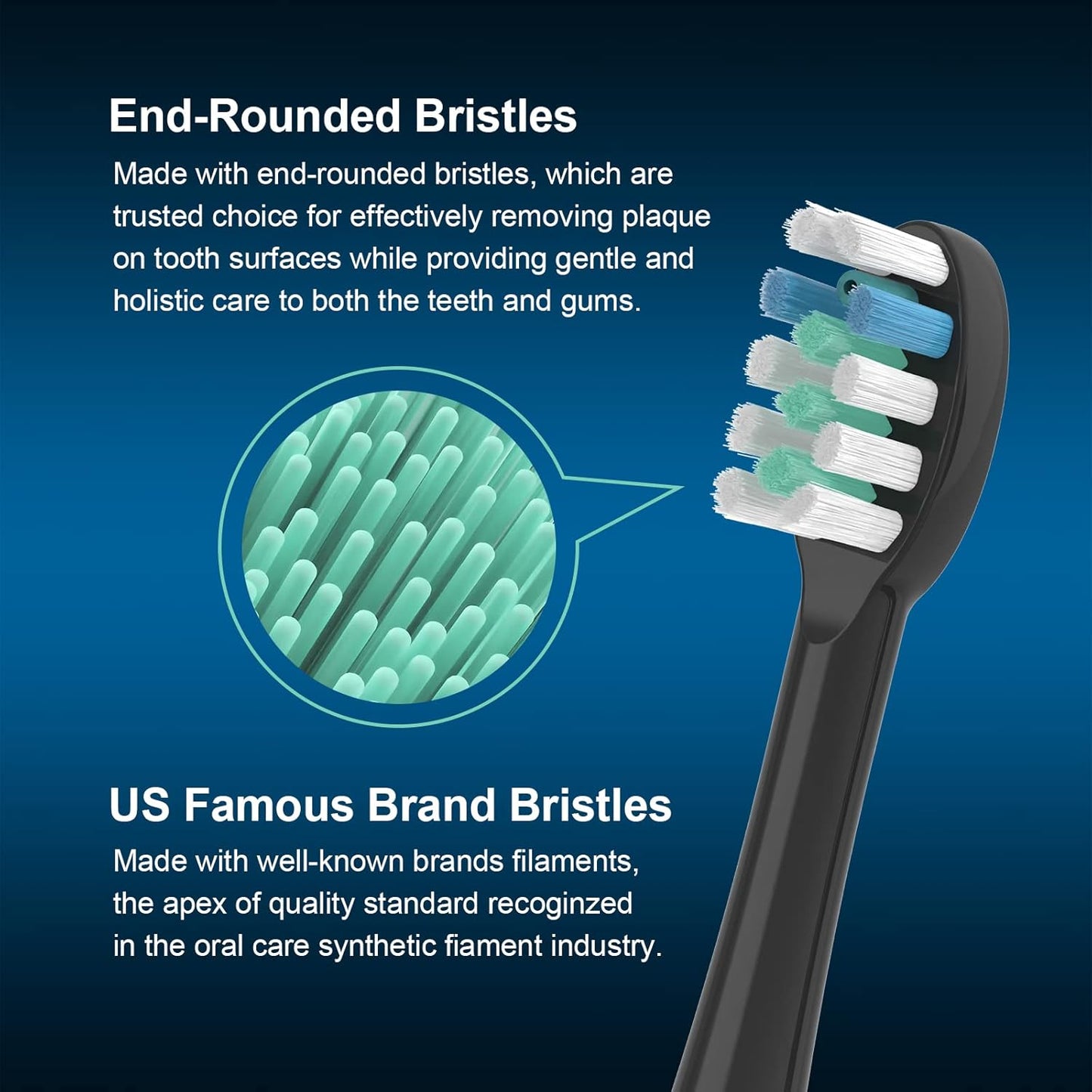 6 Pack Toothbrush Replacement Heads Compatible with WaterPik Sonic Fusion 2.0, FitMount Flossing Brush Head Fit for Water-Pic SF-01 SF-02 and 2.0 SF-03 SF-04