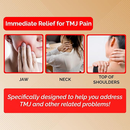 TMJ Relief Products Jaw Massager with Advanced Heating Modes - TMJ Massager - Jaw Massager TMJ - Ergonomic TMJ Massage Tool - Gentle Vibrations and Heat for Pain Relief, Tension, and Stiffness