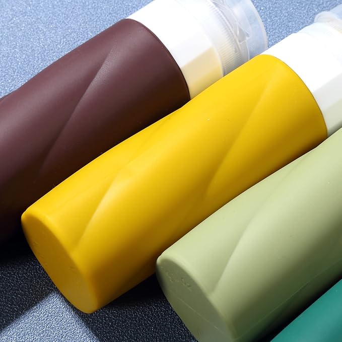 Gemice Travel Bottles for Toiletries, 3oz Tsa Approved Travel Size Containers BPA Free Leak Proof Travel Tubes Refillable Liquid Travel Accessories with Clear Toiletry Bag (4 Pack)