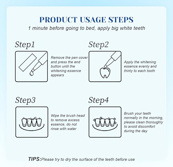 2 Count Teeth Whitening Pen, Teeth whitening Stick,Teeth White Gel, Great for Tooth Whitening, User-Friendly, Beautiful White Smile, Mint Flavor