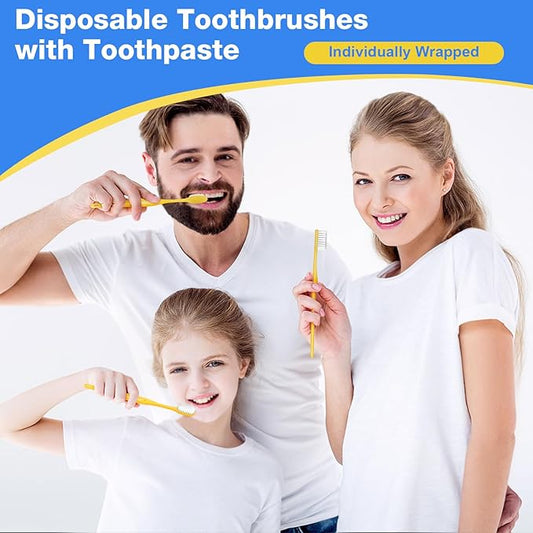 Disposable Toothbrushes with Toothpaste 1000 Pack, Travel Size Toothbrush and Toothpaste Set, Bulk Tooth Brush Tooth Paste Kit, Individually Wrapped Travel Toiletries for Homeless, Hotel