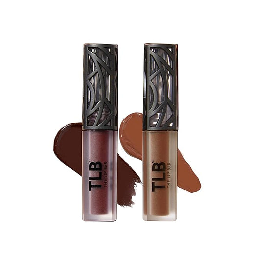 The Lip Bar - Nonstop Liquid Matte Lipstick Mini 2-Pack, Naturalista (Soft Brown) + Low Key - High Pigment - One Swipe - Long Lasting - Jojoba Oil & Vitamin E - Vegan - .24 fl oz each