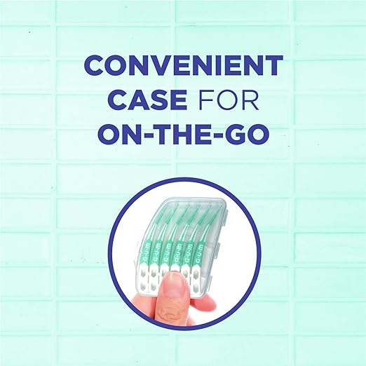 GUM Soft-Picks Advanced, Easy to Use Dental Picks for Teeth Cleaning and Gum Health, Disposable Interdental Brushes with Convenient Carry Case, Dentist Recommended Dental Picks, 90 Count (Pack of 3)