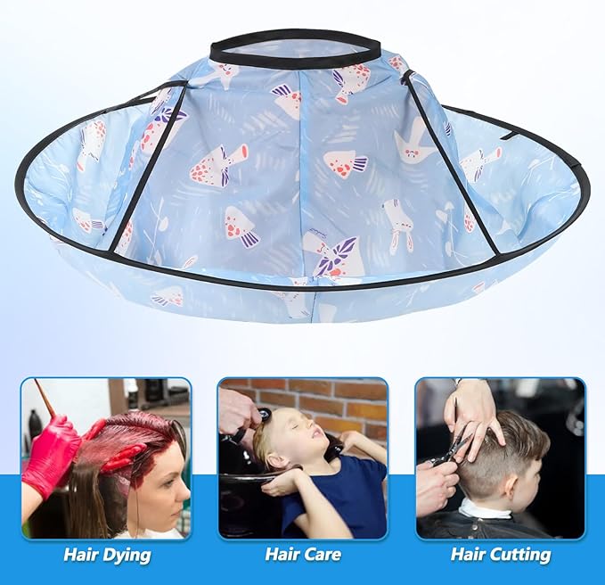 Kids Haircut Cape, Hair Cutting Cape for Kids, Waterproof Foldable Umbrella Hair Catch Haircut Capes for Kid Adults Home Salon Barber Supplies