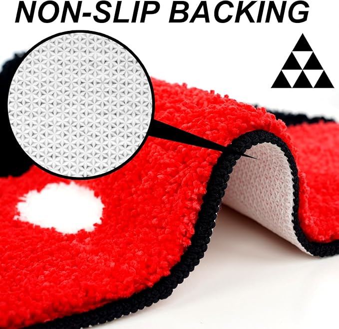 Mouse Eyes Bath Mat for Bathroom Non Slip, Kids Bath Rug - Soft, Plush Microfiber Bath Rug, Cute Bathroom Rugs Machine Washable (Christmas, Birthday)