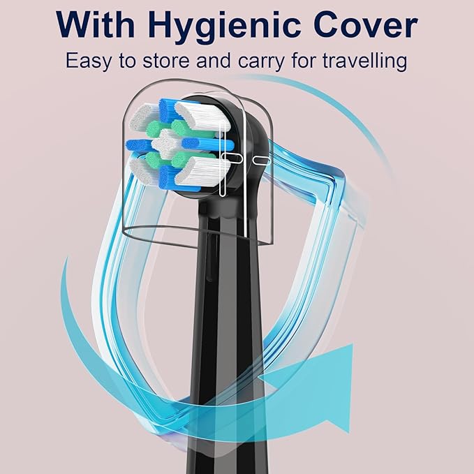 iO Replacement Heads Compatible with Oral B iO 2/3/4/5/6/7/8/9/10/Deep Clean Series Electric Toothbrush, Brush Heads Compatible with Oral B iO with Medium-Hard bristles Care Your Teeth (6 Black/White)