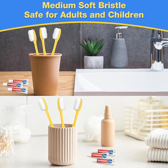 Disposable Toothbrushes with Toothpaste 30 Pack, Travel Size Toothbrush and Toothpaste Set, Bulk Tooth Brush Tooth Paste Kit, Individually Wrapped Travel Toiletries for Homeless, Hotel