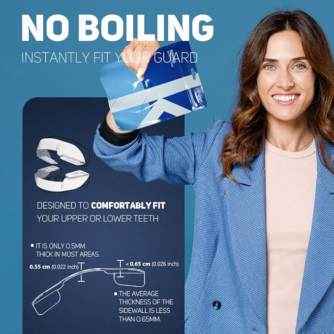 KOHEEL AIR Ultra Thin Mouth Guard for Teeth Grinding and Clenching, Comfort-Fit Night Guard, Stop Bruxism Dental Guard (Small, Count, 10)