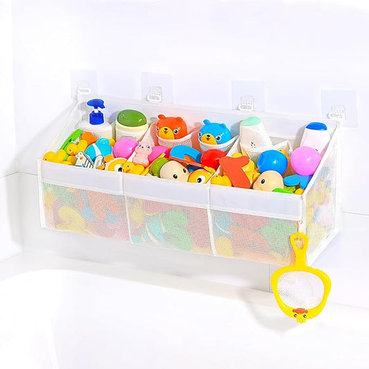 KPH has improved the bath toy holder experience, with the bathtub toy storage adding 6 pockets and a super breathable mesh bath toy storage that dries quickly, bath toy organizer， Easy to use