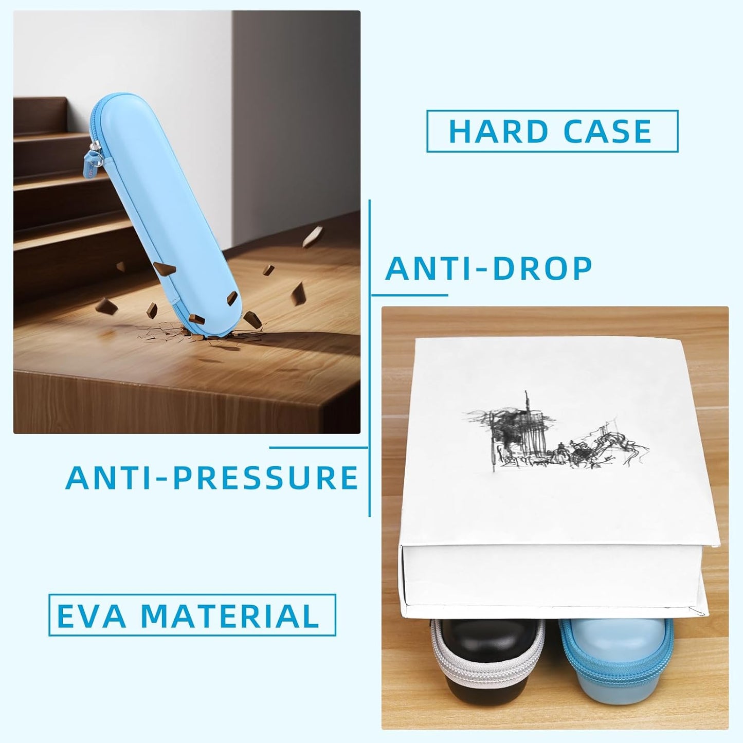 Stukcae Toothbrush Travel Case for Oral-B Pro 1000, 2000, 3000, 3500 Sonicare 4100, Hard Shell Portable Carrying Electric Toothbrush Protection Case