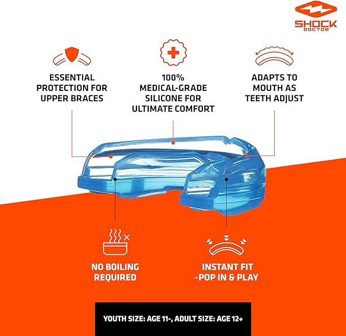 Shock Doctor Mouth Guard for Braces, Pink, Adult