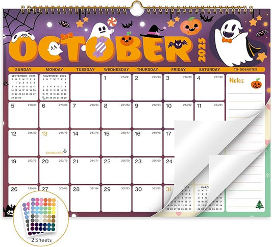 2025-2026 Wall Calendar, Calendar 2025-2026, 18 Month Calendar July 2025 - December 2026, 14.8" X 11.5", Calendar with Twin-Wire Binding, Hanging Hook and Julian Dates (Seasonal Designs)