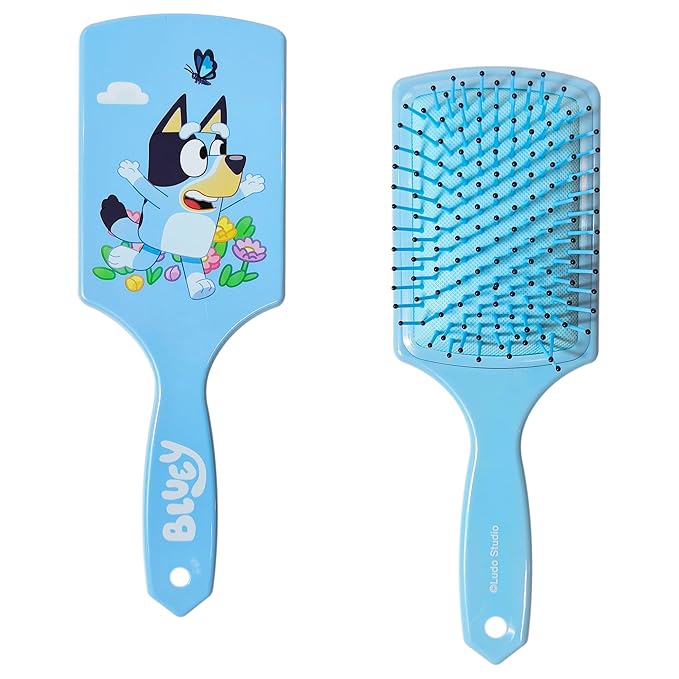 LUV HER Licenced Bluey Kids Hair Brush & Spa Headband Set for Girls - Features Bluey - Fun Grooming Kit for Detangling, Styling & Skincare - Soft & Stretchy One Size, Ages 3+