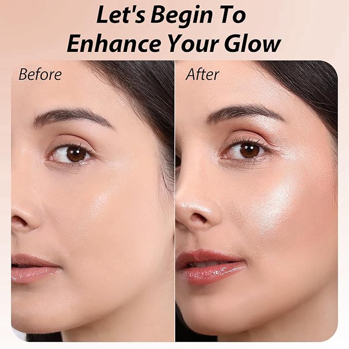 Highlighters Makeup Palettes,Face Glitter Glow Makeup Natural Glow Finish,Face Body Highlighters & Luminizers, Pearl Shimmer Highlighter Makeup Smooth Baked Powder,02-Sun Glow