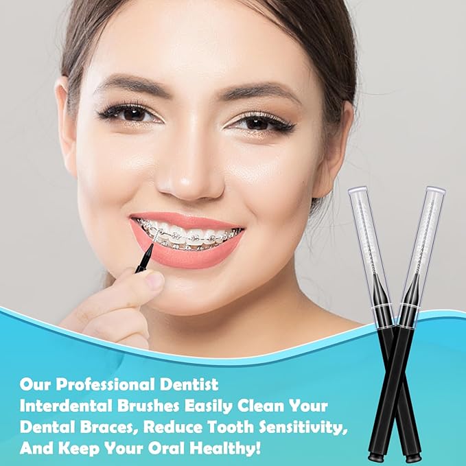 Modacraft 120Pcs Interdental Brushes, Deep Cleaning Braces Flossers for Braces Orthodontic with Soft Bristles 360° Bendable Floss Heads Dental Brushes Between Teeth Gum Braces Oral Cleaning Tool Kit