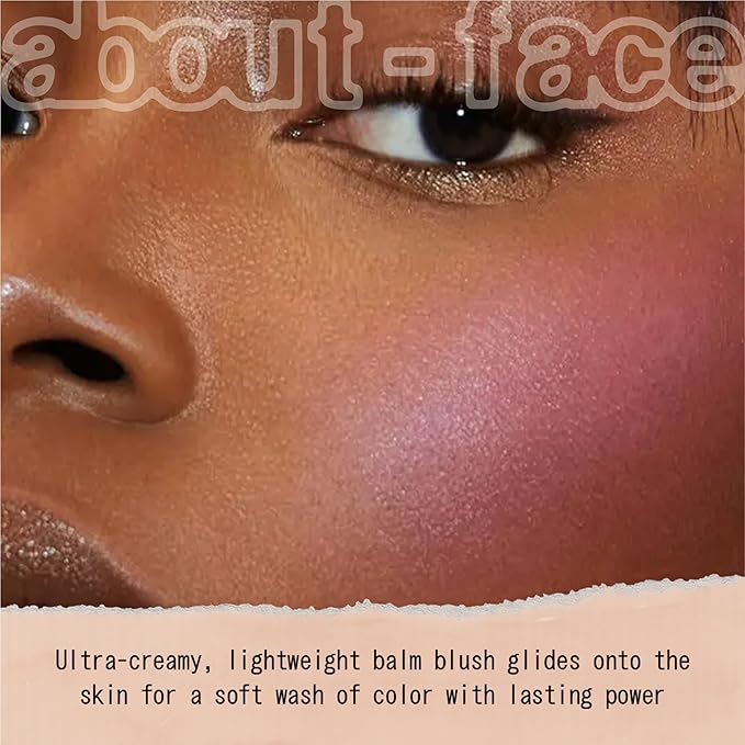 about-face Cheek Freak Blush Balm – Buildable Cream Blush with Hyaluronic Acid & Meadowfoam Seed Oil – Vegan, Cruelty-Free, Clean Beauty – 0.35 oz (Laid – Cool Pink)