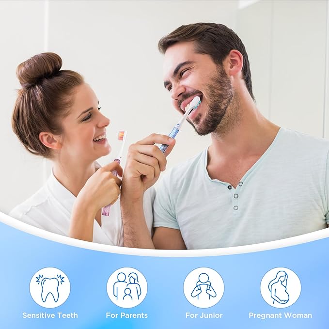 Soft Bristle Toothbrush, Micro Nano Flossing Toothbrushes with Multi-Layered Shaped Bristles for Whiten Teeth and Removes Plaque, Designed for Sensitive Teeth & Gums-White Head