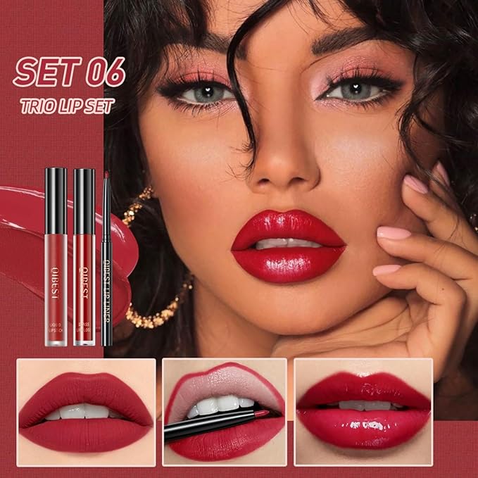 MAEPEOR All In One Lip Kit 3 In 1 Smooth Lipliner Lipgloss and Lipstick Set with Matte Velvet Liquid Lipstick Hydrating Moisturizing Lip Gloss and Creamy Lip Liner (Kit 05, Whiskey Honey)