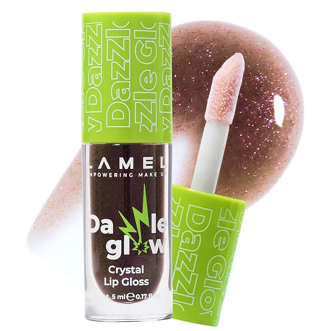 Lamel Dazzle Glow Crystal Clear Lip Gloss - Hydrating Lip Gloss - Non Sticky - Colored - Moisturizing - №408 Cherry Cola